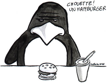 Chouette, un hamburger!